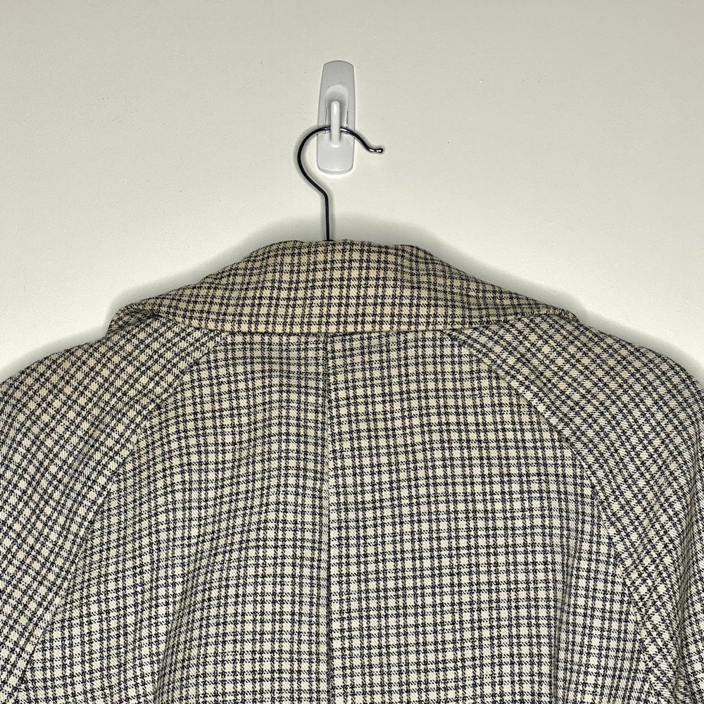 TOPSHOP Beige Plaid Long Trench Coat Size w/ Adjustable Belt US 2 | Preowned - Picture 6 of 7